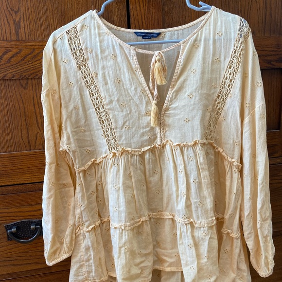 Yellow Boho American Eagle Blouse - Picture 1 of 3